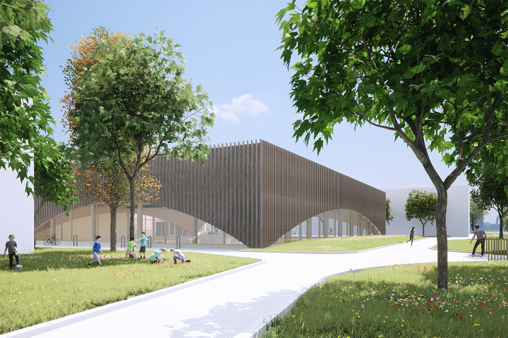 Winnend ontwerp voor sporthal Lincolnpark met horeca te Hoofddorp! 